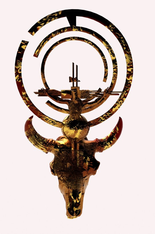 "Golden Relic of Transcendence 50×70 cm Art Print"